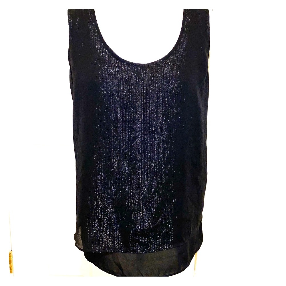 Shimmer Split Back Sleeveless Top